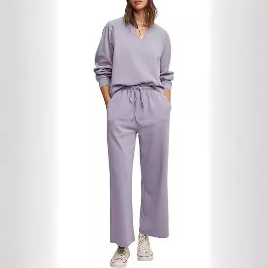 Damer komfortabel V-udskæring jumpsuit med bredt ben og elastisk talje Stilla