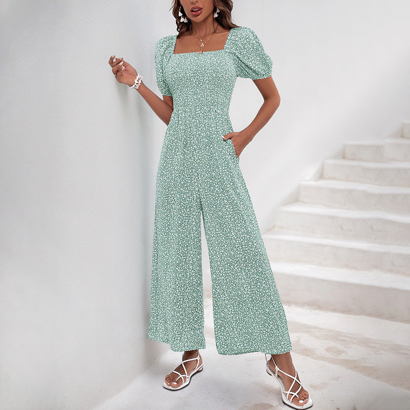 Dame Elegant Blomstret Print Jumpsuit Stilla
