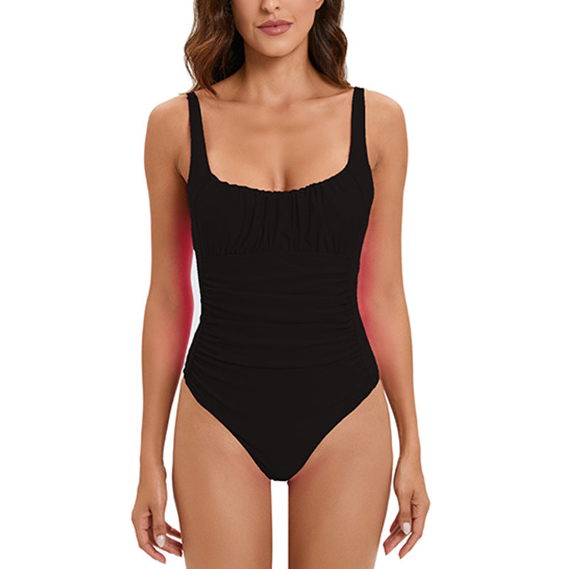 Dame Hel tankini med raffineret rynkeeffekt og feminine stropper Stilla