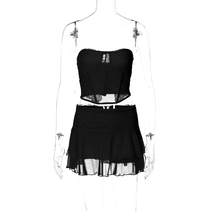 Dame Sexy Spidskjole med raffineret Bustier-oberdel og svajende Skørt Stilla