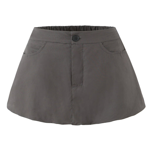 Dame afslappet A-linje nederdel med praktiske lommer og elastisk talje Stilla