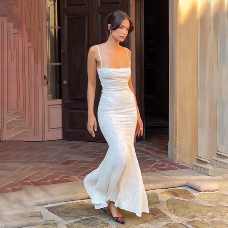 Dame Elegant Afslørende Aftenkjole med Rygsnøring Stilla