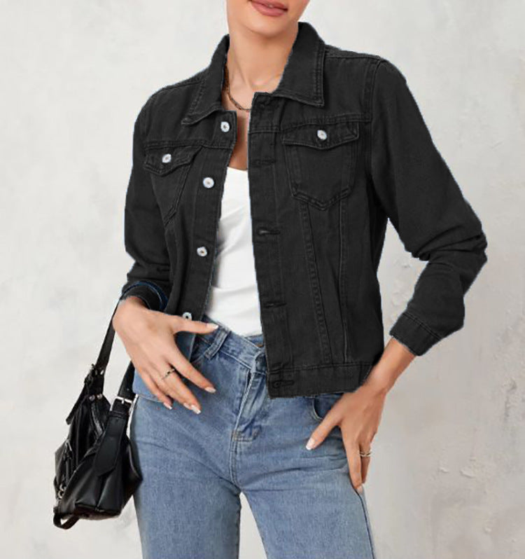 Dame Denimjakke i moderne snit med trendy detaljer Stilla