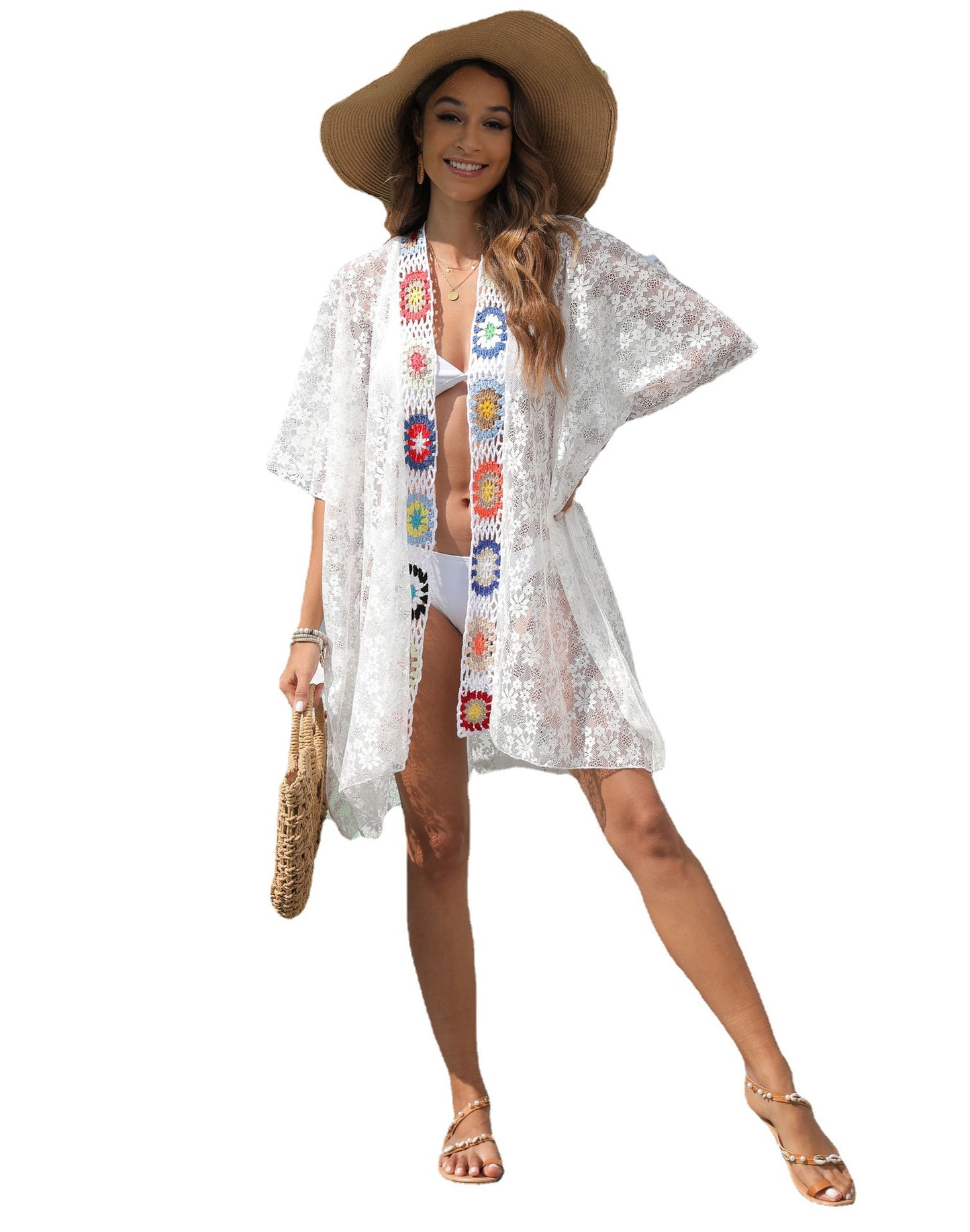 Dame Elegant Blomster Blonde Strand Kappe Stilla