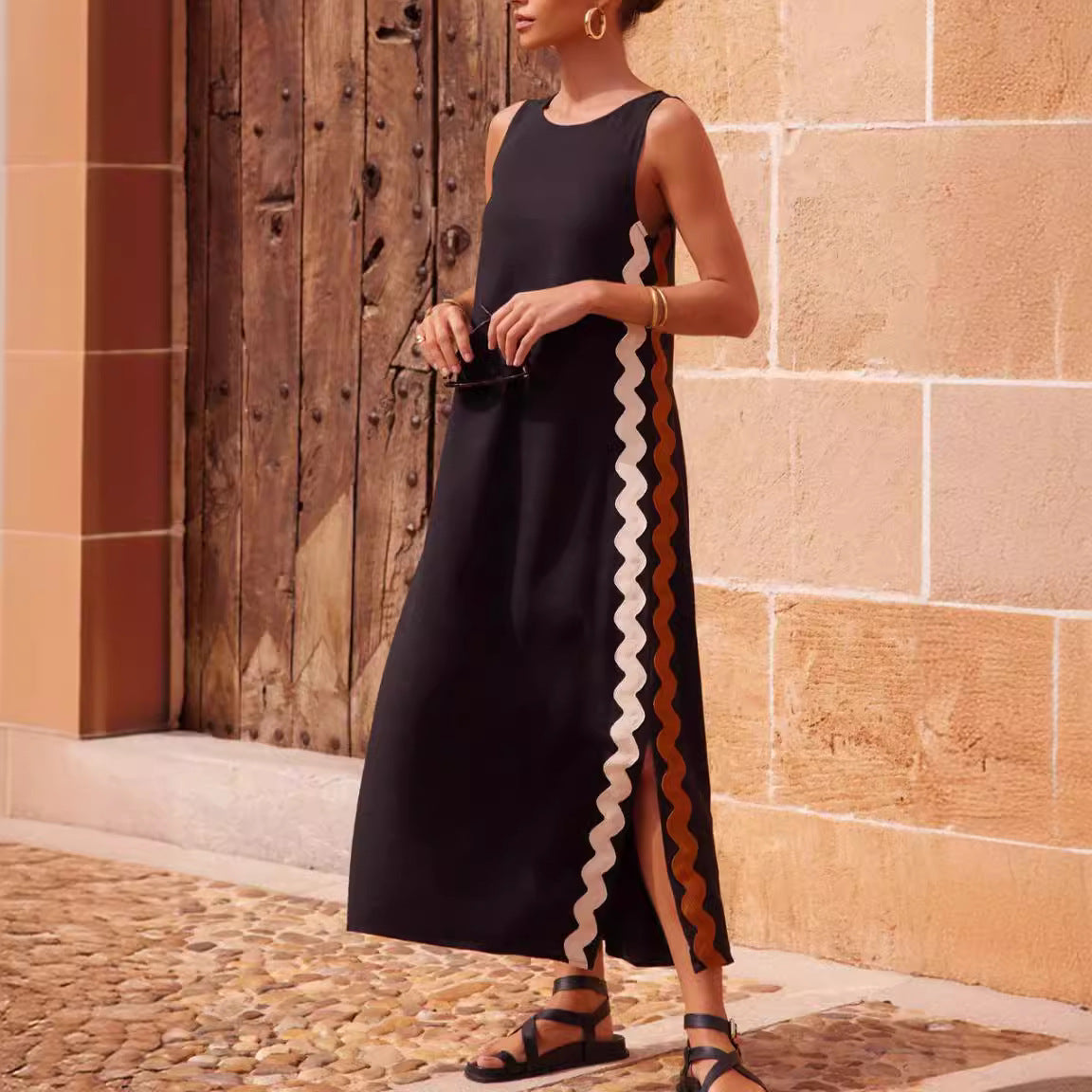 Dame afslappet maxikjole med elegant snit og legende design Stilla