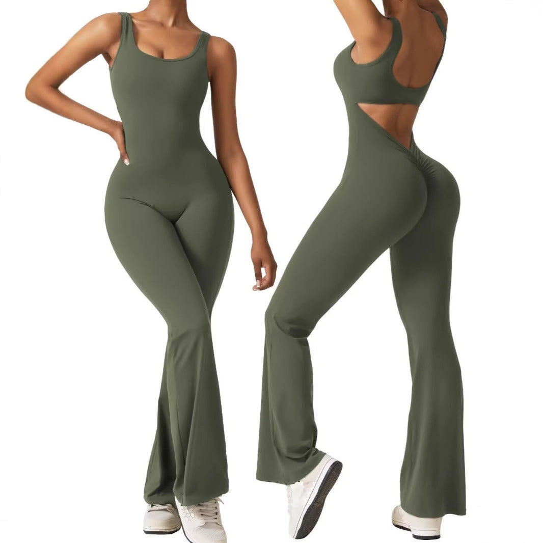 Dame Flydende Jumpsuit med Cut-Out-detaljer og bredt ben Stilla