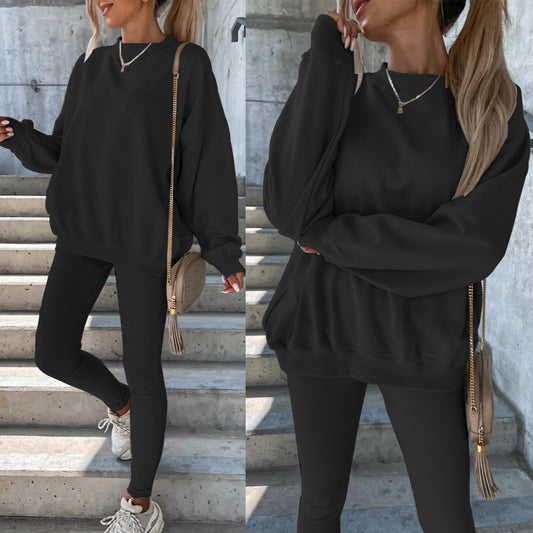 Dame Sporty fritidssæt med oversized sweatshirt og tætsiddende leggings Stilla