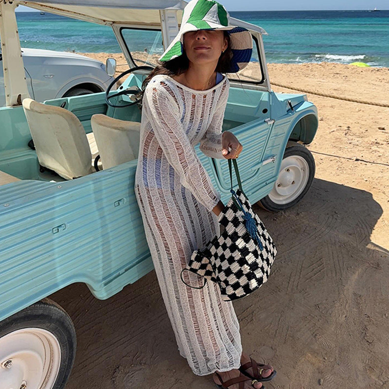 Dame Åben-Ryg Strand Overknæ Kjole Stilla