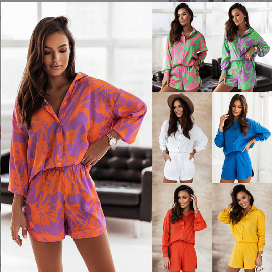 Dame afslappet kort overall med knapbar overdel og elastisk talje gummi Stilla