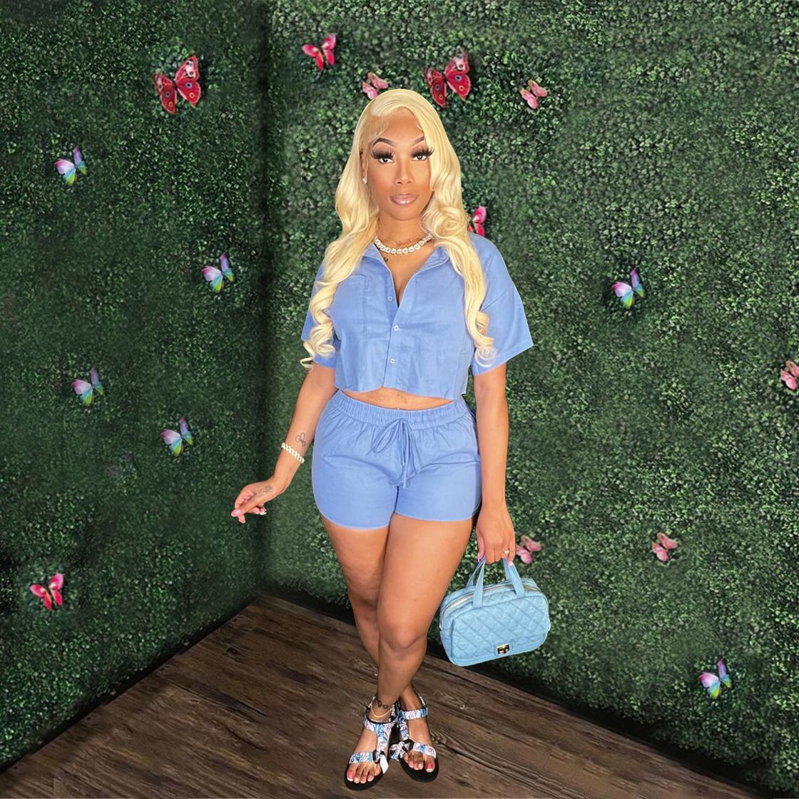 Dame afslappet kortærmet sæt Stilla