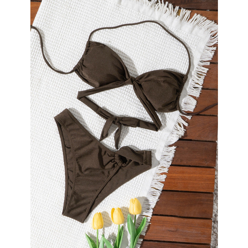 Dame Cut-Out Tie-Front Bikini Sæt Stilla