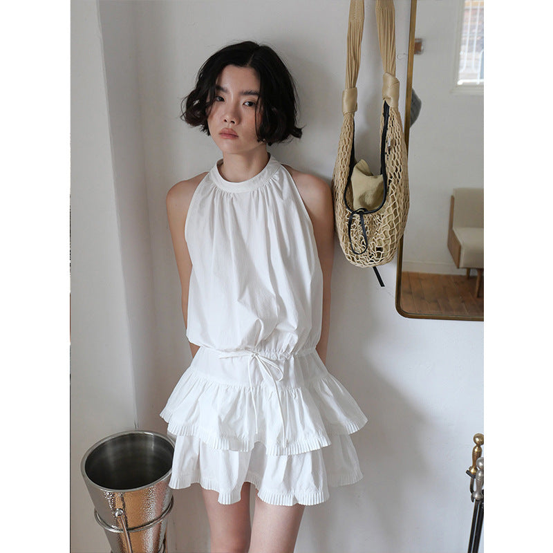 Dame afslappet sommerkjole med dekorative volanter og justerbar taljehn sap Stilla