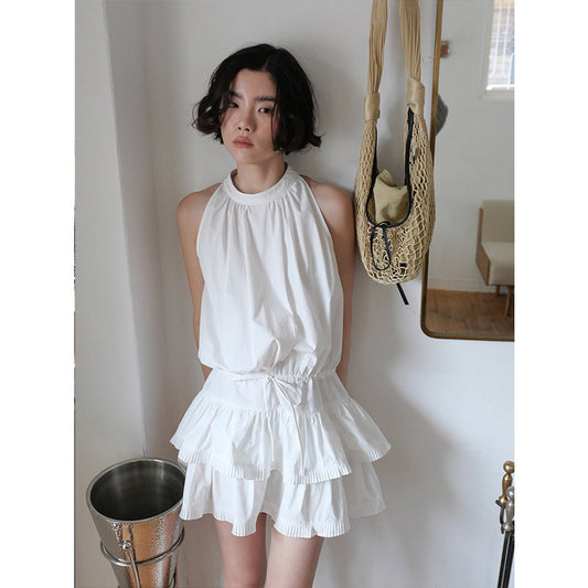 Dame afslappet sommerkjole med dekorative volanter og justerbar taljehn sap Stilla