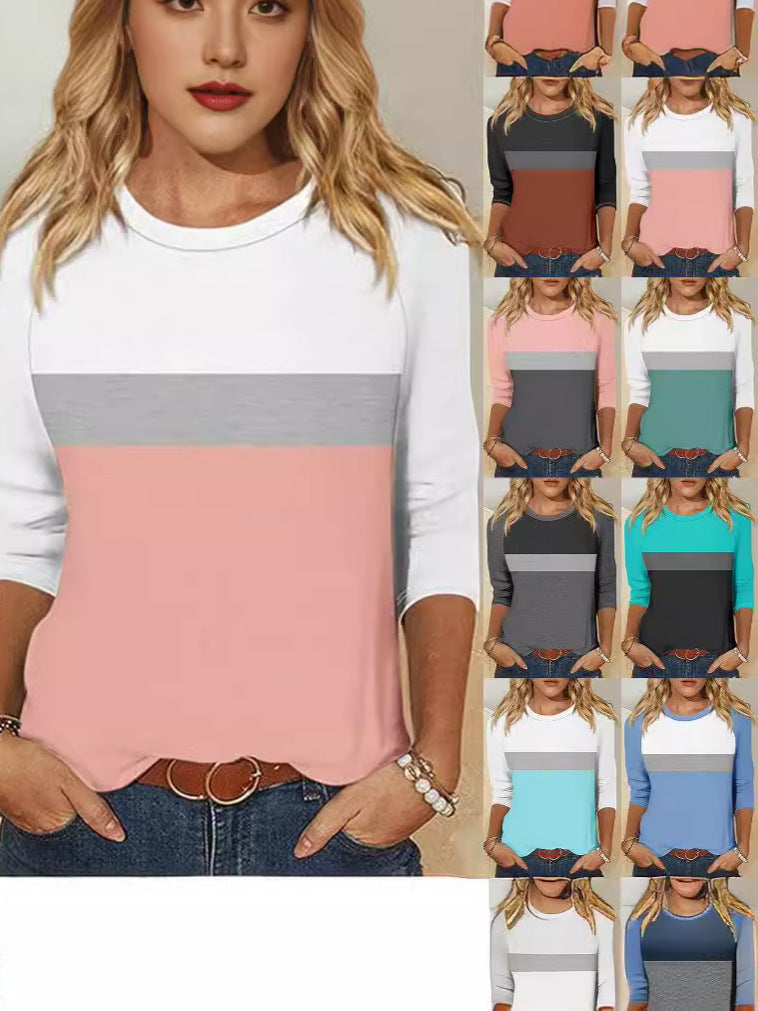 Dame afslappet langærmet skjorte med moderigtigt farveblok-design og komfortabel pasform Stiila