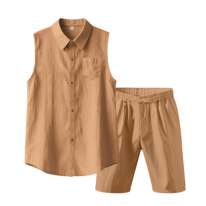 Herre ærmeløs top med elastiske shorts Stilla