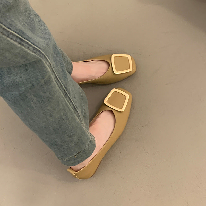 Dame Elegant Flade Sko med Dekorativ Spænde-Detalje Stilla