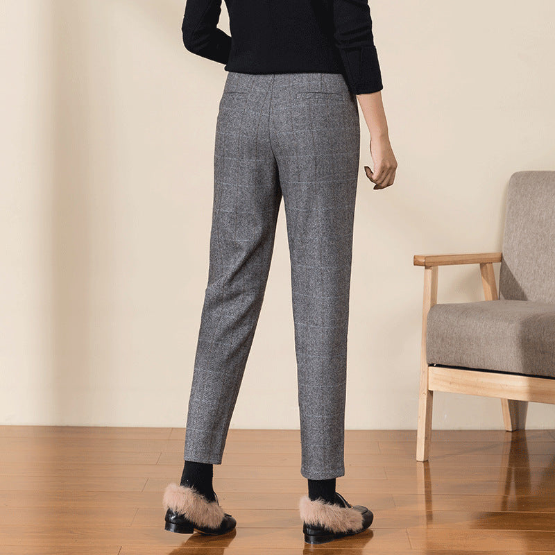 Dame elegant blyantsbukser med fine striber og høj talje Stilla