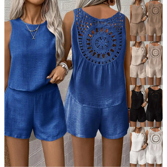 Femme Hæklet ryg Casual Jumpsuit Stilla