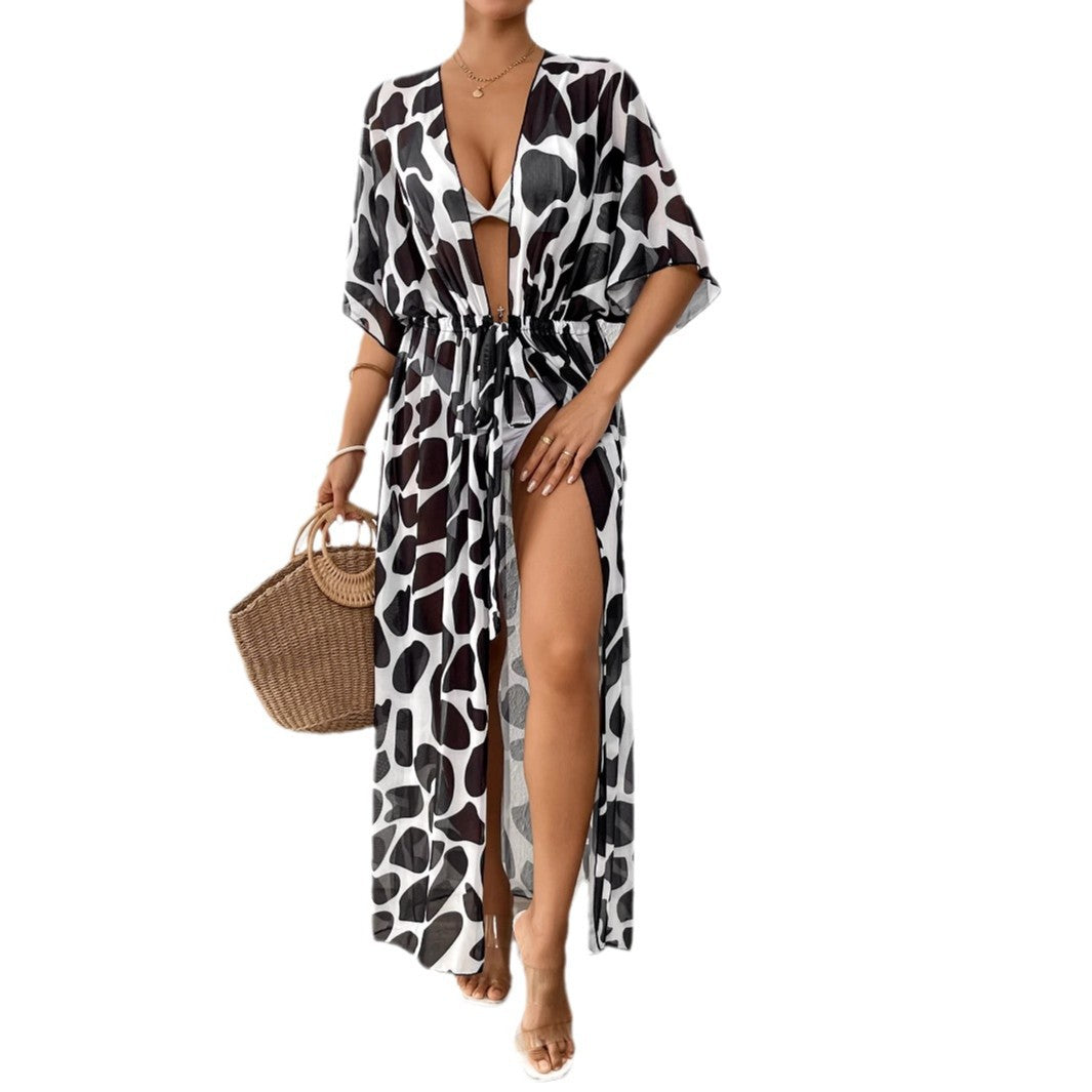 Dame elegant Kaftan med moderne dyremønster Stilla