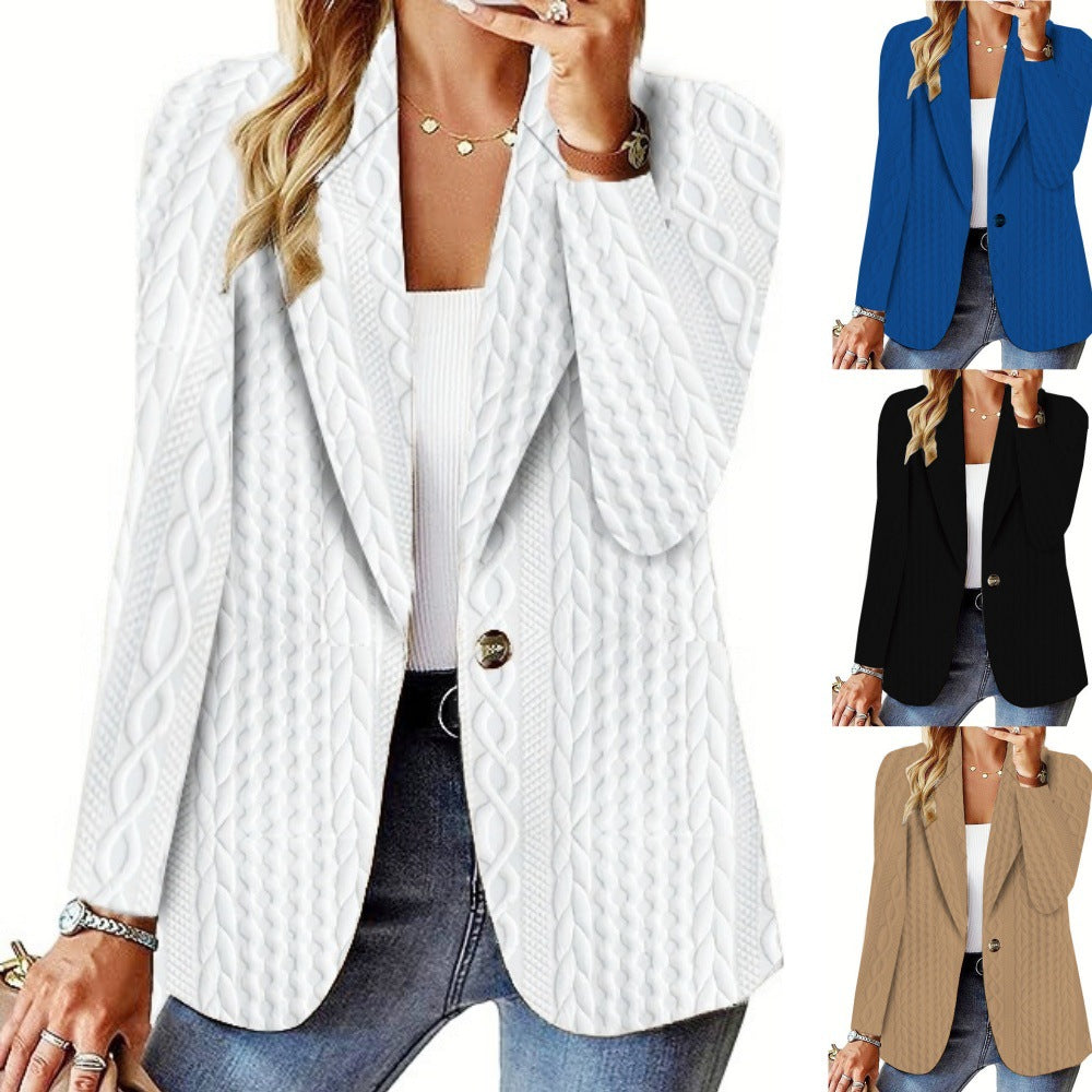 Dame elegant blazer med struktureret design og dobbelte knapstolper Stilla