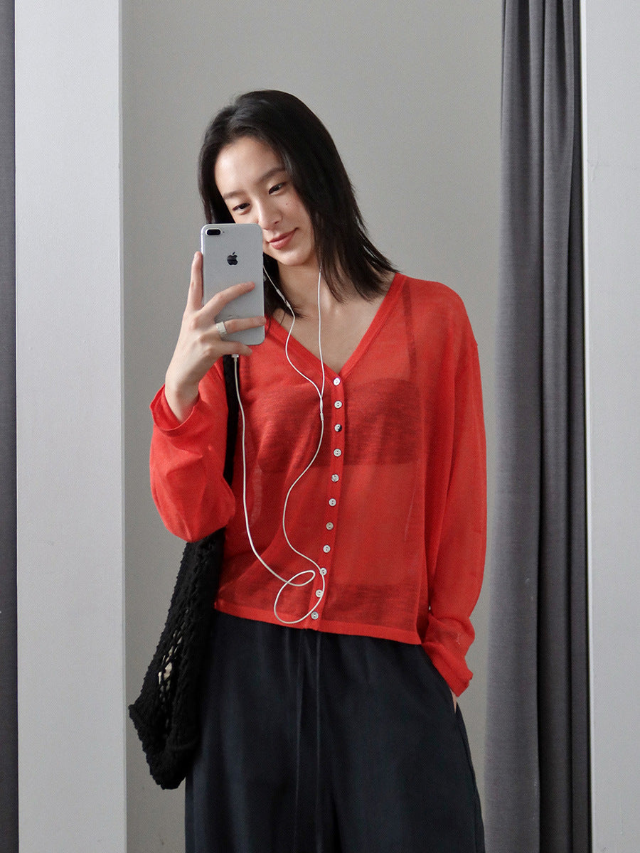 Dame afslappet cardigan med V-hals Stilla