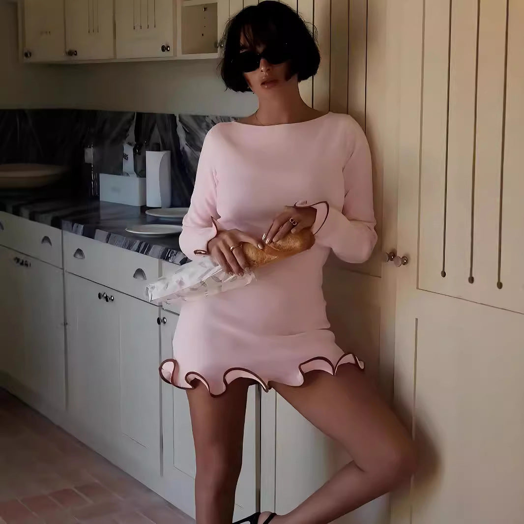 Dame afslappet minikjole med elegante flæsedetaljer Stilla