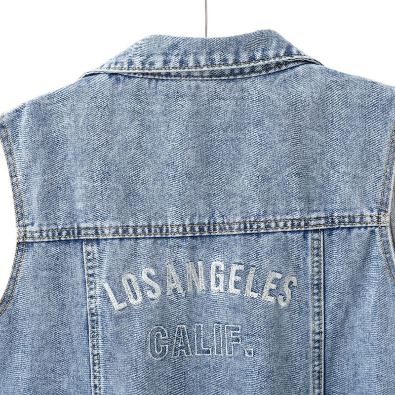 Dame afslappet denimvest med frynser og praktiske lommer Stilla