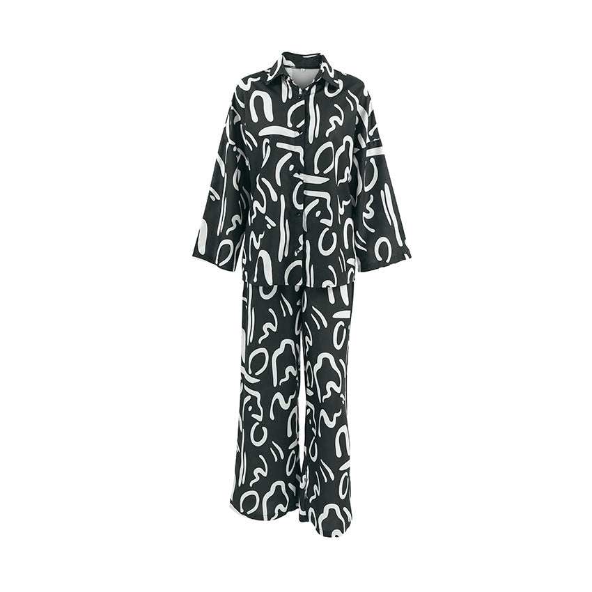 Dame designer fritidsdragt med elegant leopardmønster Stilla