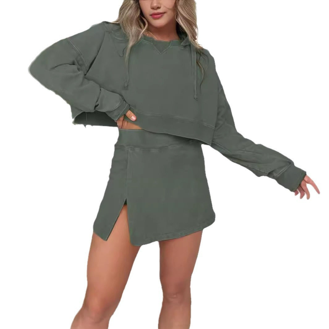 Dame Crop-Top og Mini-Nederdel Sæt Stilla