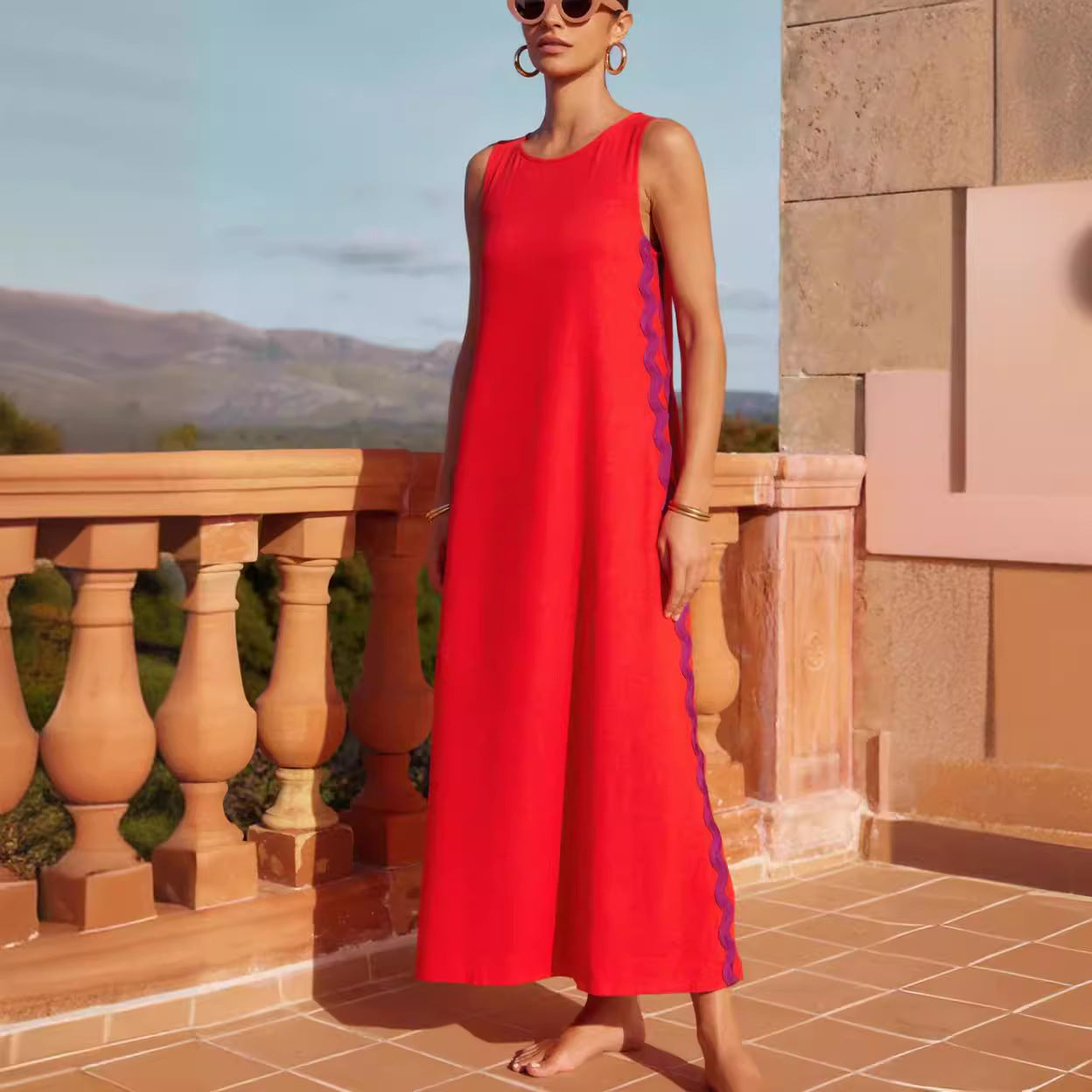 Dame afslappet maxikjole med elegant snit og legende design Stilla