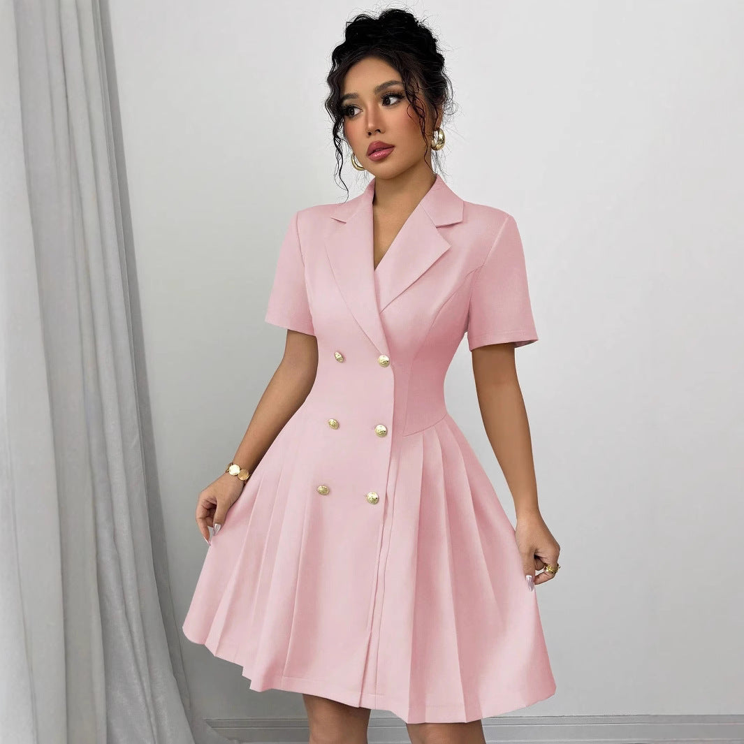 Dame Dobbeltknap A-Linje Kjole Stilla