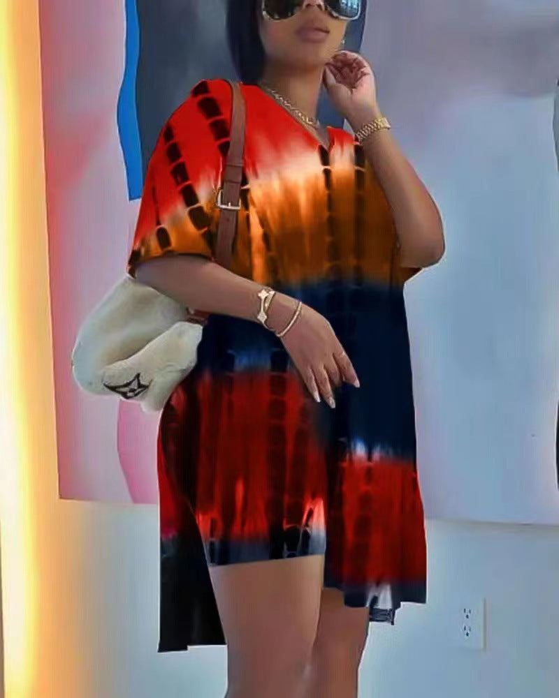 Dame afslappet sommerkjole i unikt batikdesign Stilla