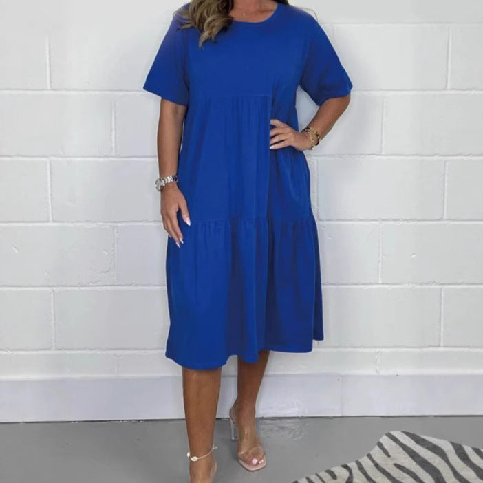 Dame afslappet midikjole med legende flæser Stilla