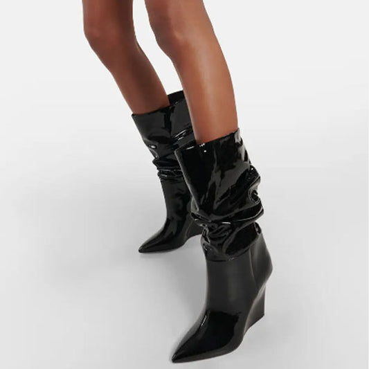 Femme Slouchy High-Wedge Ankelstøvler  Stilla