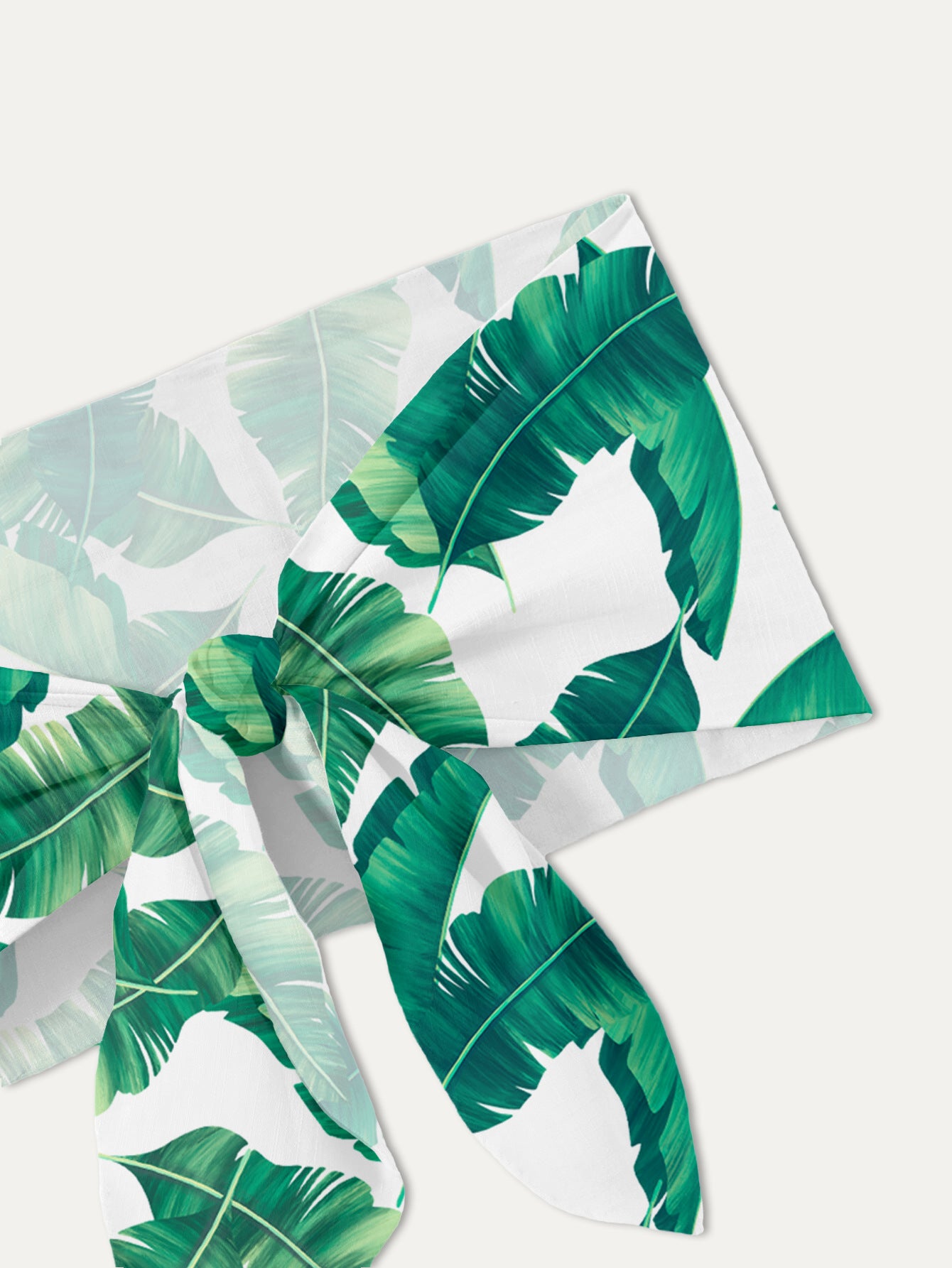 Dame afslappet shorts- og top-sæt med tropisk bladmønster Stilla