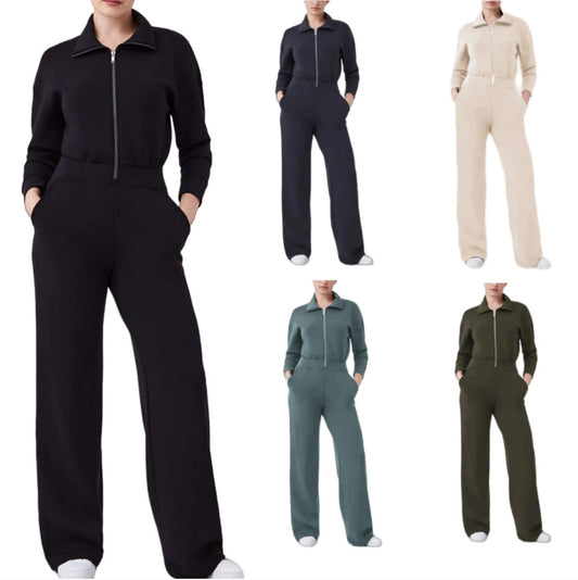 Dame Sporty Jumpsuit med høj krave og praktiske lommer Stilla