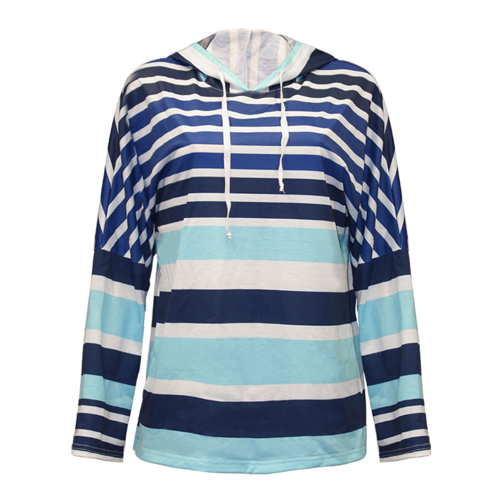 Dame afslappet hættetrøje med moderne striber Stilla