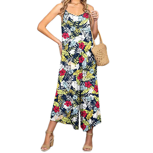 Dame Lækkert Jumpsuit med blomsterdesign og bredt ben Stilla