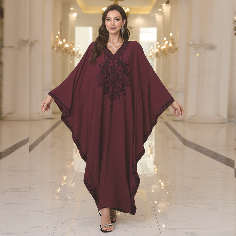 Dame Elegant Kaftankjole med kunstneriske broderier Stilla