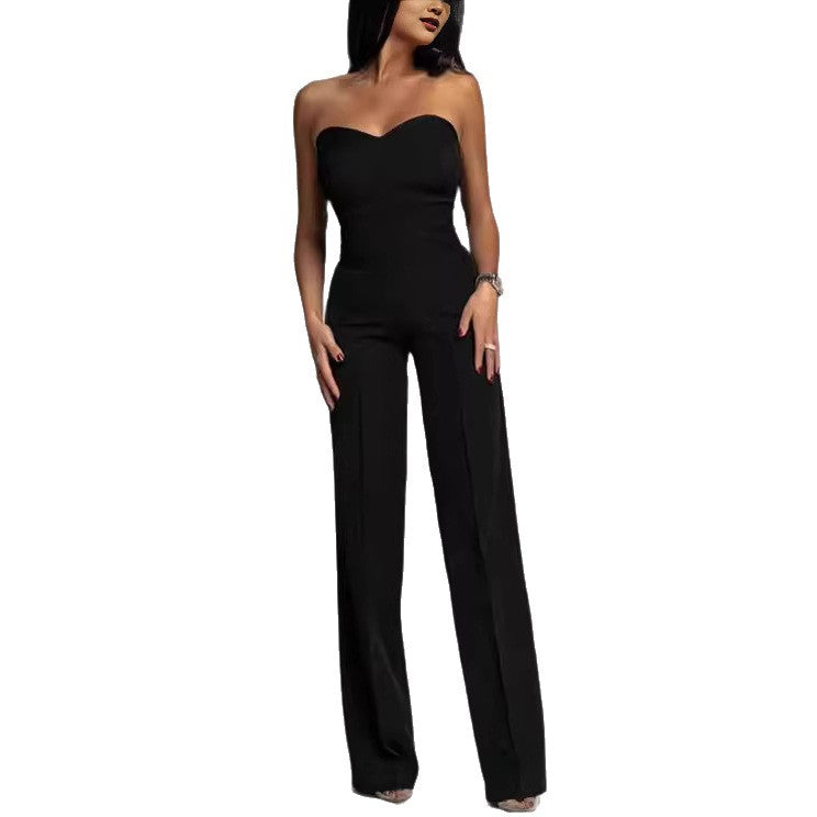 Dame jumpsuit med off-shoulder design og brede ben Stilla