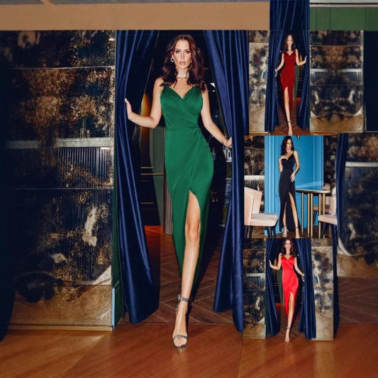 Dame Elegant Draperet Maxikjole Stilla