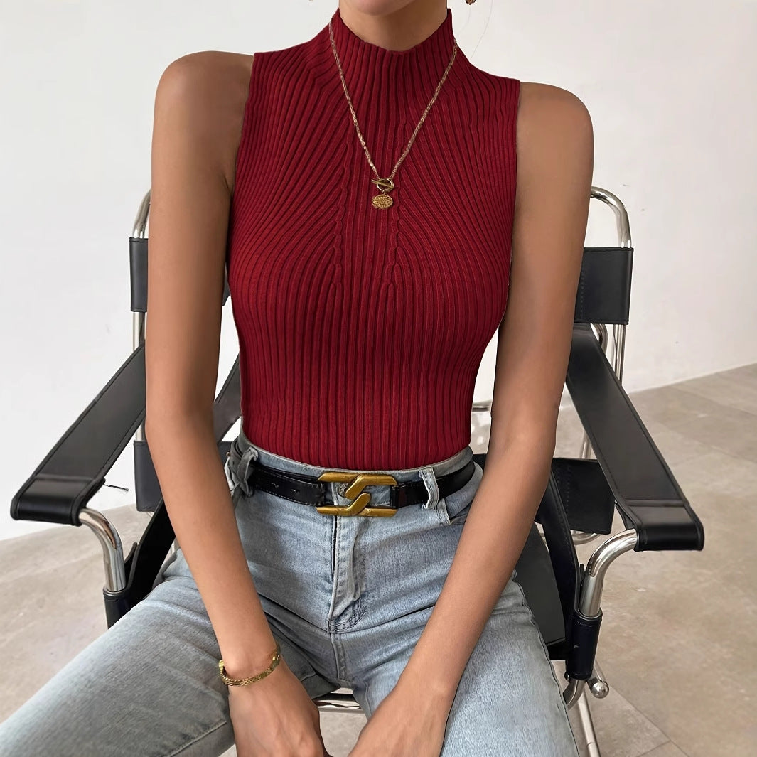 Femme Højkrave-Rib-Bodysuit Stilla