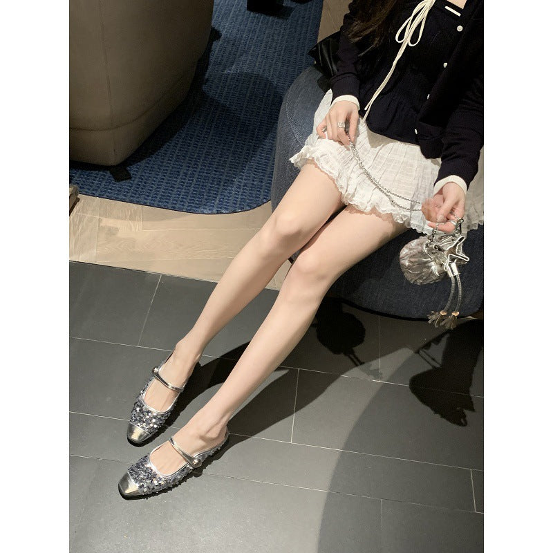 Dame Dekorative Pailletter Mary Jane Ballerinas Stilla