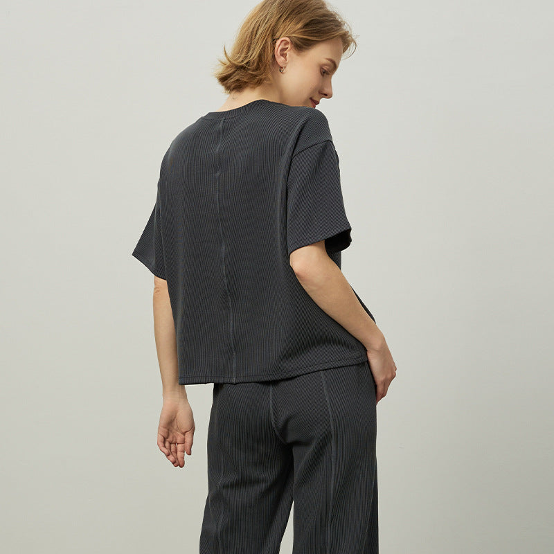 Dame afslappet oversized sports t-shirt i åndbart strukturstof Stilla