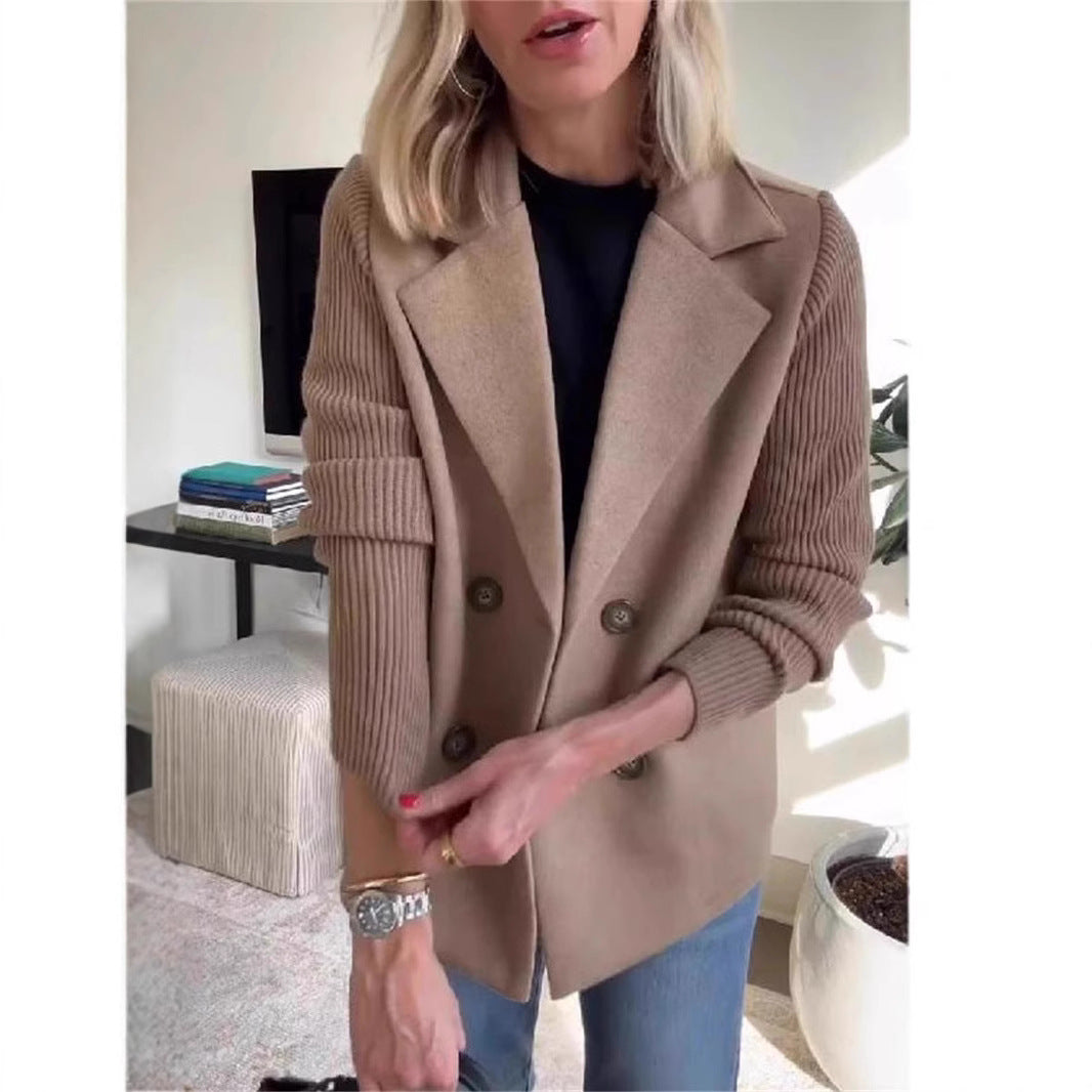 Dame Elegant Blazer med strukturerede ærmer og dobbelt knaplukning Stilla