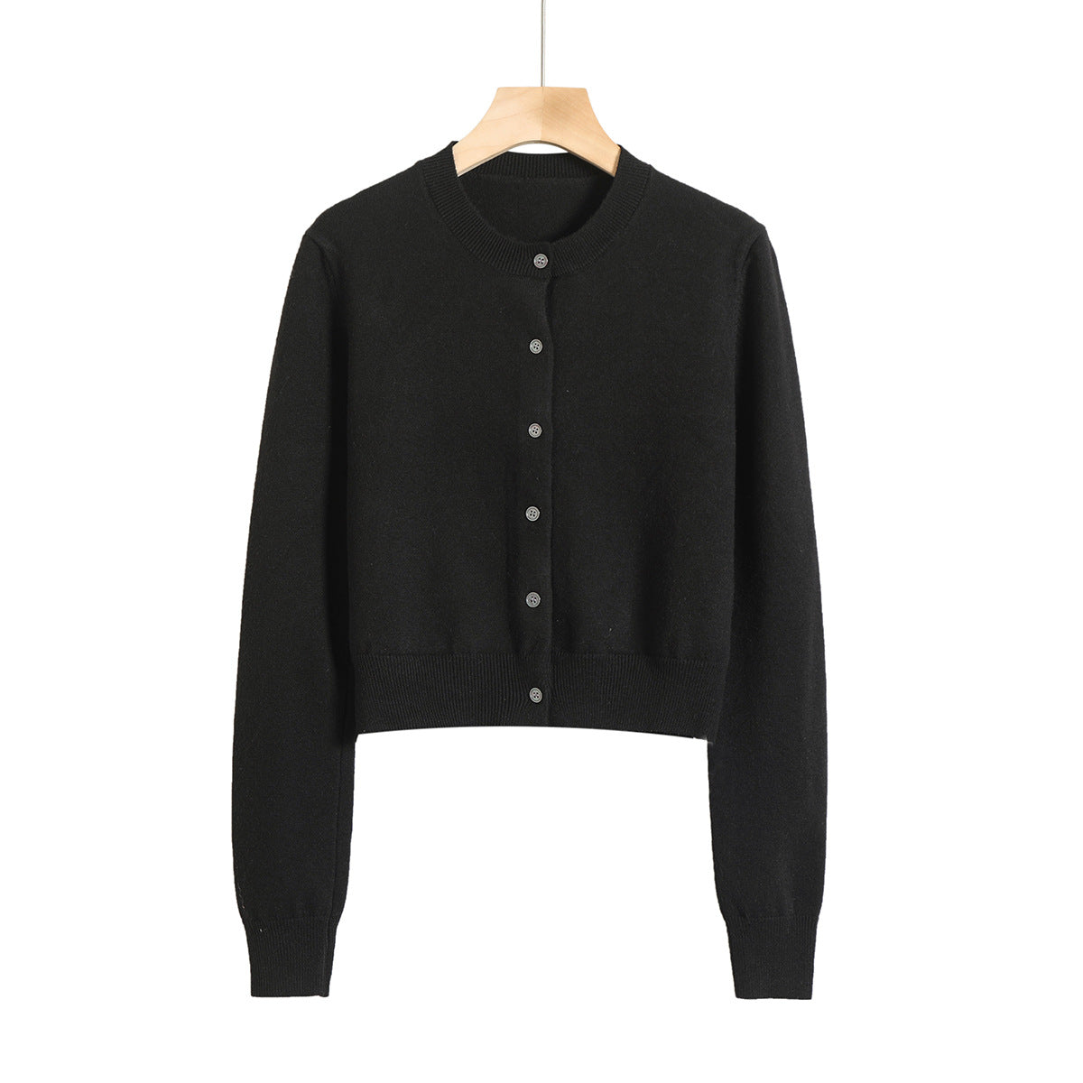 Dame Cropped Strikjakke med elegant knaplukning og blødt materiale Stilla