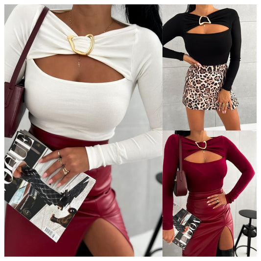 Dame Trendy Cut-Out Bodysuit Stilla