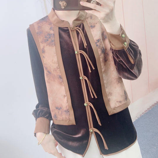 Dame Elegant Bluse med kunstnerisk design og fine detaljer Stilla