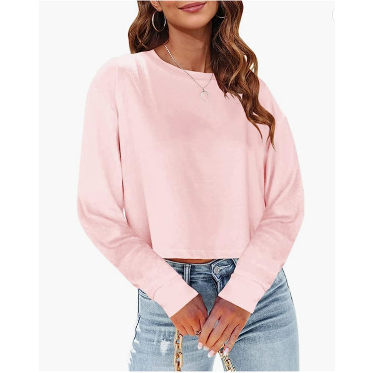 Dame Cropped Langærmet T-shirt med Pufærmer Stilla