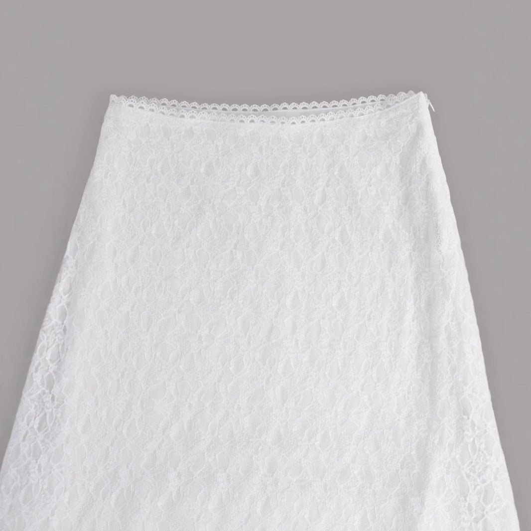 Dame Elegant Hæklet Nederdel med Høj Talje Stilla